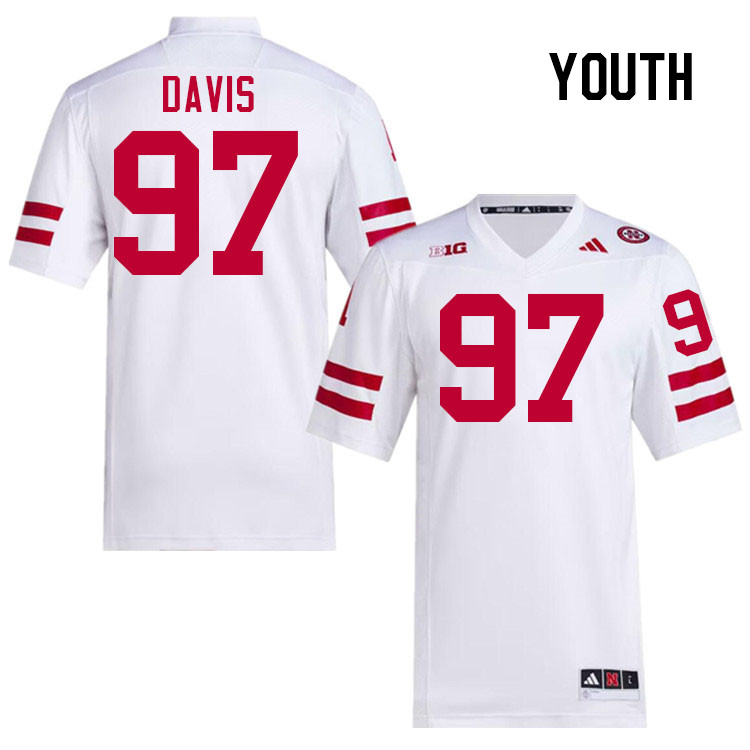 Youth #97 Keona Davis Nebraska Cornhuskers College Football Jerseys Stitched Sale-White